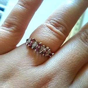 14k yellow gold ruby and diamond ring